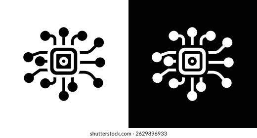 Computer science icon in solid flat trendy design style.
