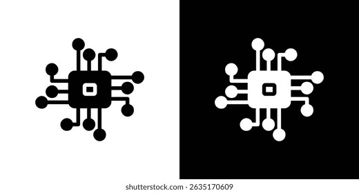 Computer science icon Vector in flat style. Collection silhouettes