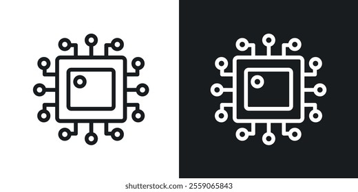 Computer science icons. vector set in black colors