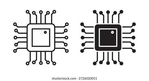 Símbolo de Vector de iconos de informática con trazo editable y versiones planas