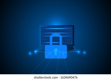 computer science security protection from cyberattack and hacker. cyber security from basic on abstract background.