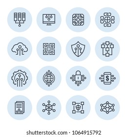 Computer science and software development - minimal thin line web icon set. Outline icons collection. 
Simple vector illustration.