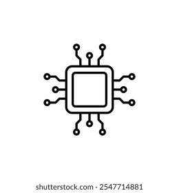 Computer science thin line vector icon