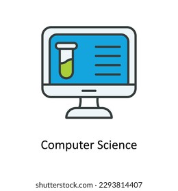 computer science Vector   Fill outline Icons. Simple stock illustration stock