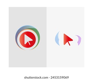 Diseño de icono de flecha de pantalla de computadora use su marca y compañía