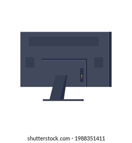 computer screen back view isolated