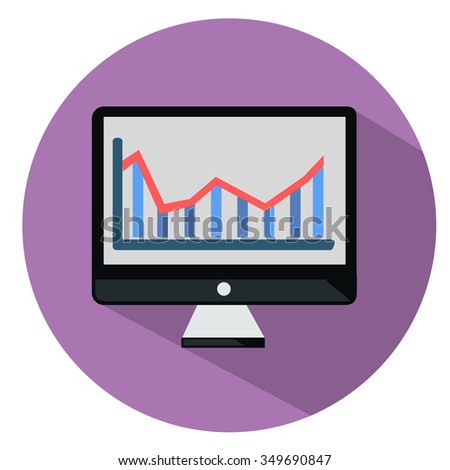 Computer Screen Bar Chart Icon เวกเตอร์สต็อก (ปลอดค่าลิขสิทธิ์ ...