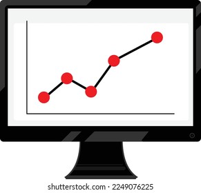 A computer screen with a black frame showing an ascending curve graph.