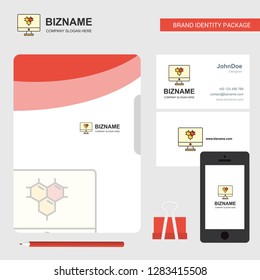 Computer screen  Business Logo, File Cover Visiting Card and Mobile App Design. Vector Illustration