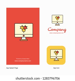 Computer screen  Company Logo App Icon and Splash Page Design. Creative Business App Design Elements