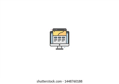 Computer screen concept icon in trendy flat style isolated on white background. Computer screen concept symbol. Vector illustration