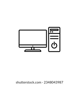 computer screen and cpu icon vector illustration