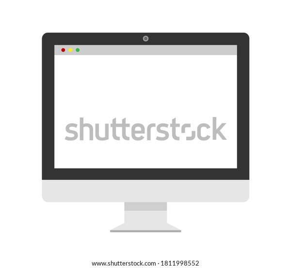 Computer Screen Display Flat Design Vector Stock Vector (Royalty Free ...