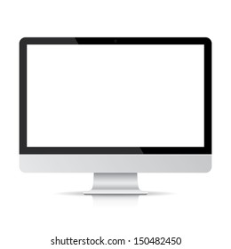 computer screen display isolated on white background