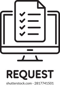 Computer Screen Displaying Checklist Document With Request Label Below