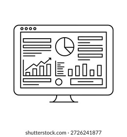 Computer screen displaying financial charts and graphs monitor des