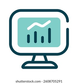 A computer screen displaying graphs, representing financial data analysis