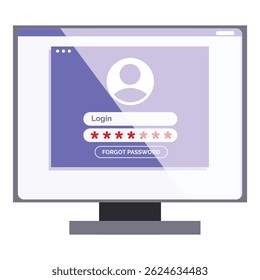 Écran d'ordinateur affichant un identifiant utilisateur avec un champ de nom d'utilisateur et de mot de passe, soulignant l'importance de la sécurité en ligne et de la protection des données