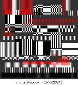 Computer screen error. Video game glitch. Glitch vhs effect.Abstract template. Isolated on a gray background.