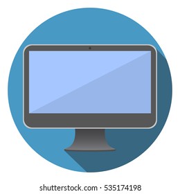  Computer Screen Flat Icon Vector Illustration