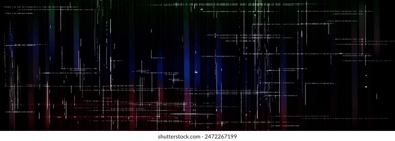 Computer screen glitch effect. Vector realistic illustration of black background with abstract noise texture, red and blue pattern on retro vhs backdrop, broken 90s tv, distorted video tape image - Powered by Shutterstock - Get 15% off with code: PIKWIZARD15