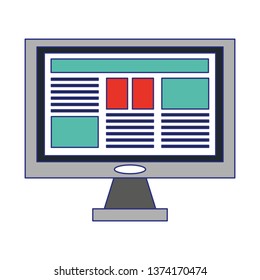 Computer screen hardware symbol blue lines