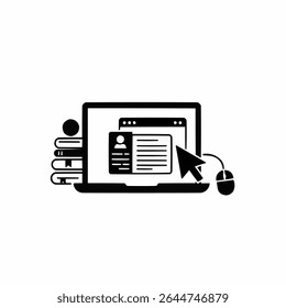 Computer screen icon. Cursor on computer desktop vector illustration. Website symbol, vector design. EPS 10