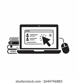 Computer screen icon. Cursor on computer desktop vector illustration. Website symbol, vector design. EPS 10