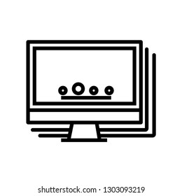 Computer screen icon. Desktop sign
