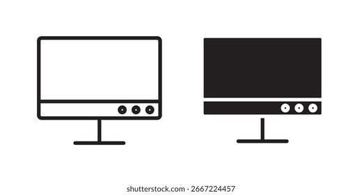 Ícone Tela do computador. fazer doodle de vetores gráficos