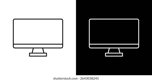 Computer screen icon Flat style logo vector. perfect for UI designs