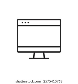 Computer Screen icon Flat vector set outline