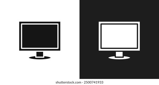 Computer Screen icon line art vector
