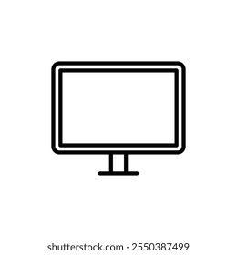 Computer screen icon linear logo isolated