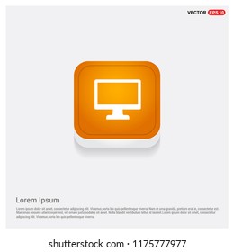 Computer Screen Icon Orange Abstract Web Button - Free vector icon