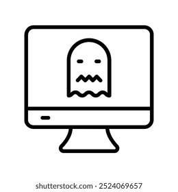 icono de la pantalla del ordenador. Diseño de estilo de contorno aislado sobre fondo blanco