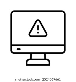 computer screen icon. Outline style design isolated on white background