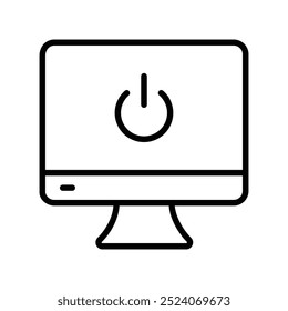 icono de la pantalla del ordenador. Diseño de estilo de contorno aislado sobre fondo blanco