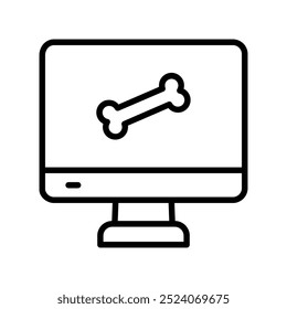 computer screen icon. Outline style design isolated on white background