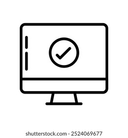 computer screen icon. Outline style design isolated on white background