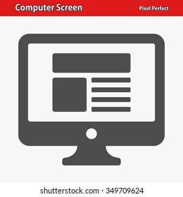 Computer Screen Icon. Professional, Pixel Perfect Icons Optimized For Both Large And Small Resolutions. EPS 8 Format.