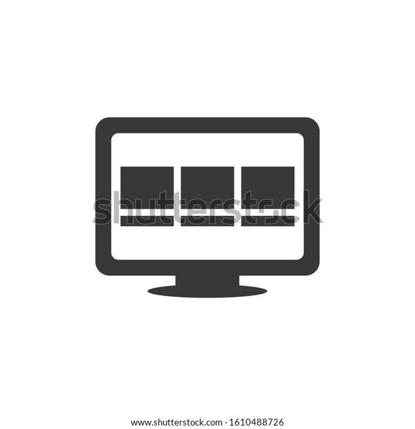 Computer Screen Icon. Professional,\
pixel perfect icons optimized for both large and small resolutions.\
Stock vector illustration isolated on white\
background.