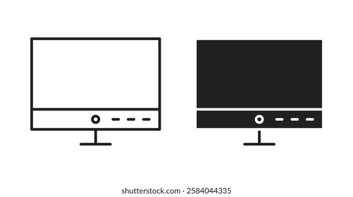Computer Screen icon set in thin line. vector illustrations for web