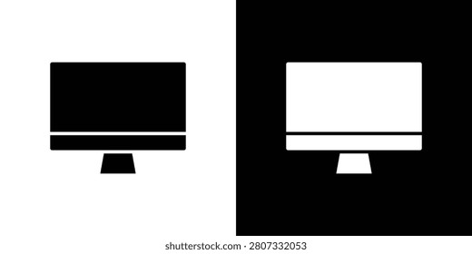 Computer screen icon simple symbol set.