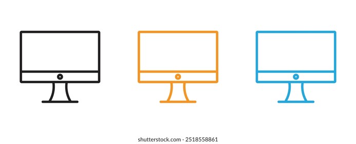 Icono de pantalla de computadora Conjunto de ilustración de línea delgada