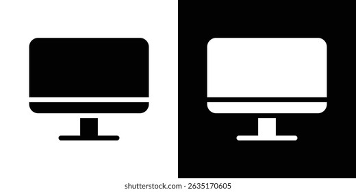 Computer screen icon Vector in flat style. Collection silhouettes