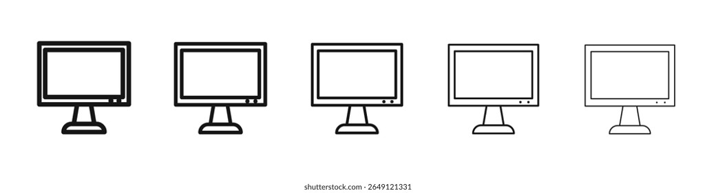 Icono de la pantalla del ordenador Vector esquema conjunto ilustración signo