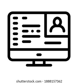 computer screen icon vector. computer screen sign. isolated contour symbol illustration