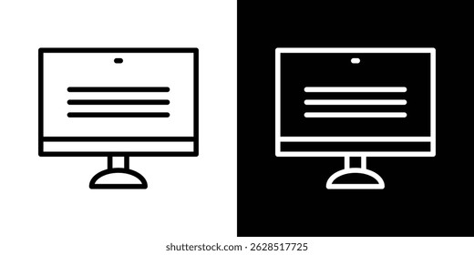 Vetor de ícone da tela do computador para aplicativos da Web, do computador e móveis