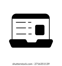 Icono de pantalla de ordenador con fondo blanco Vector Ilustración de stock